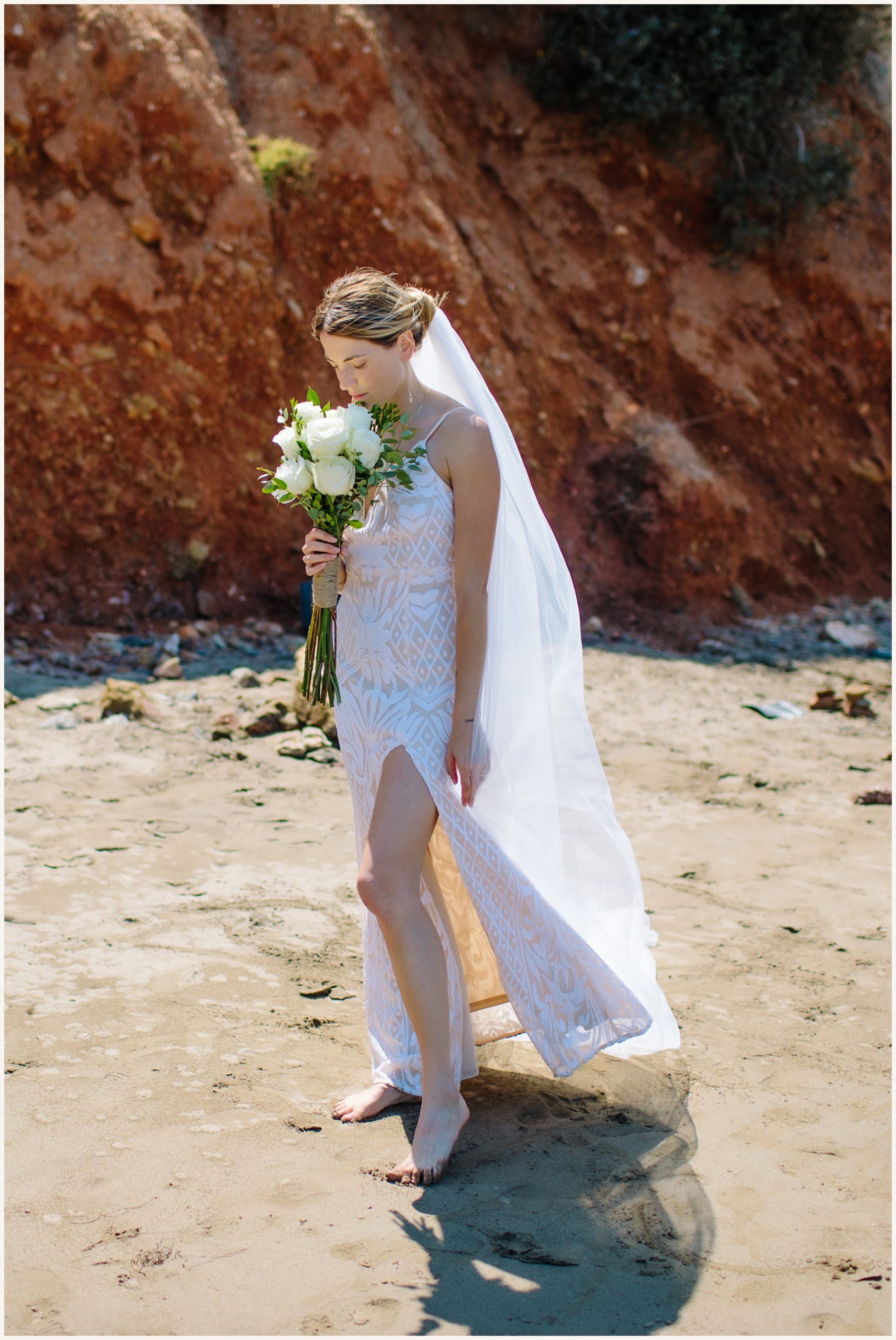 Photo of Bride in gorgeous white mermaid elopement dress