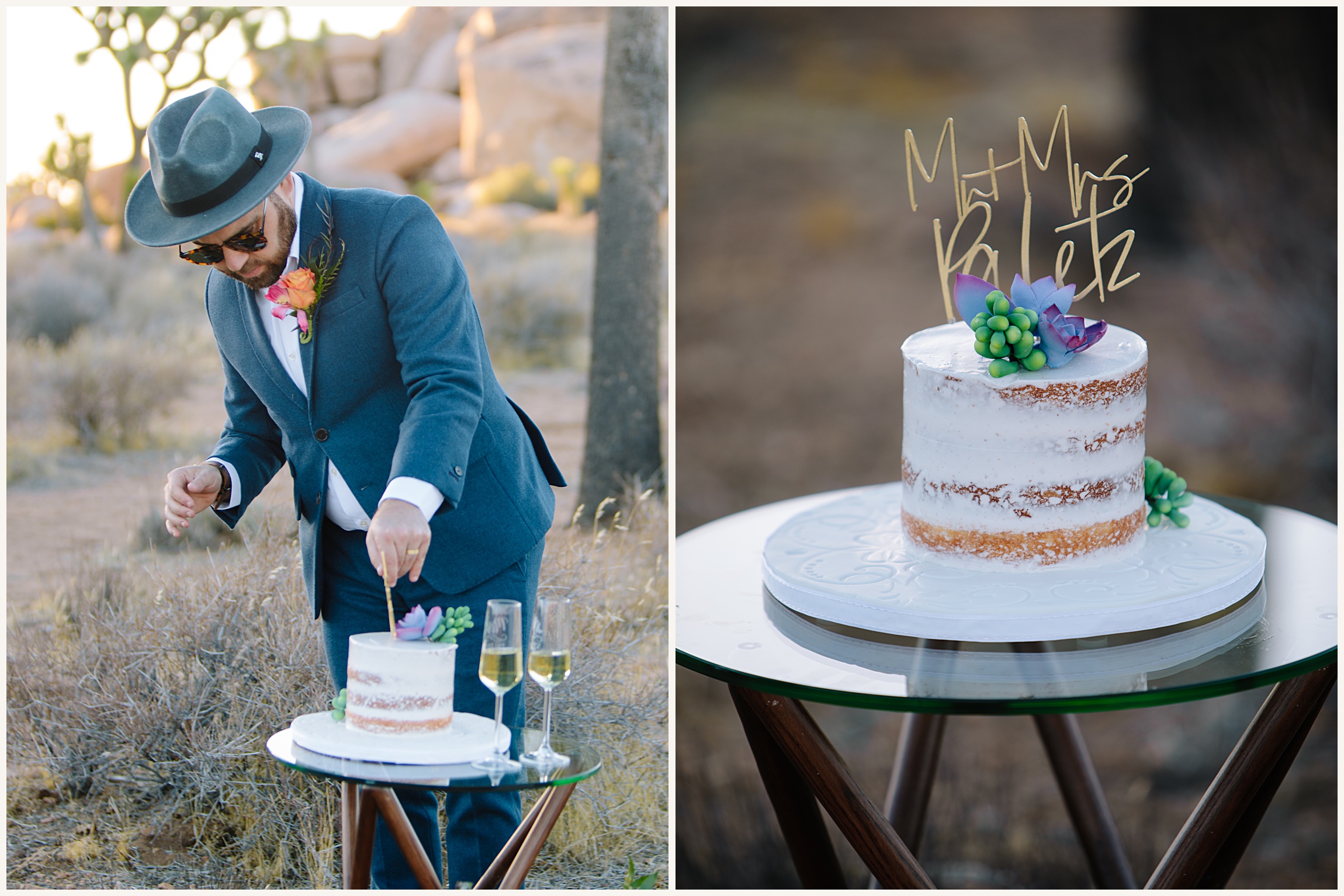 Photo of Elopement Cake with Mr and Mrs Cake topper