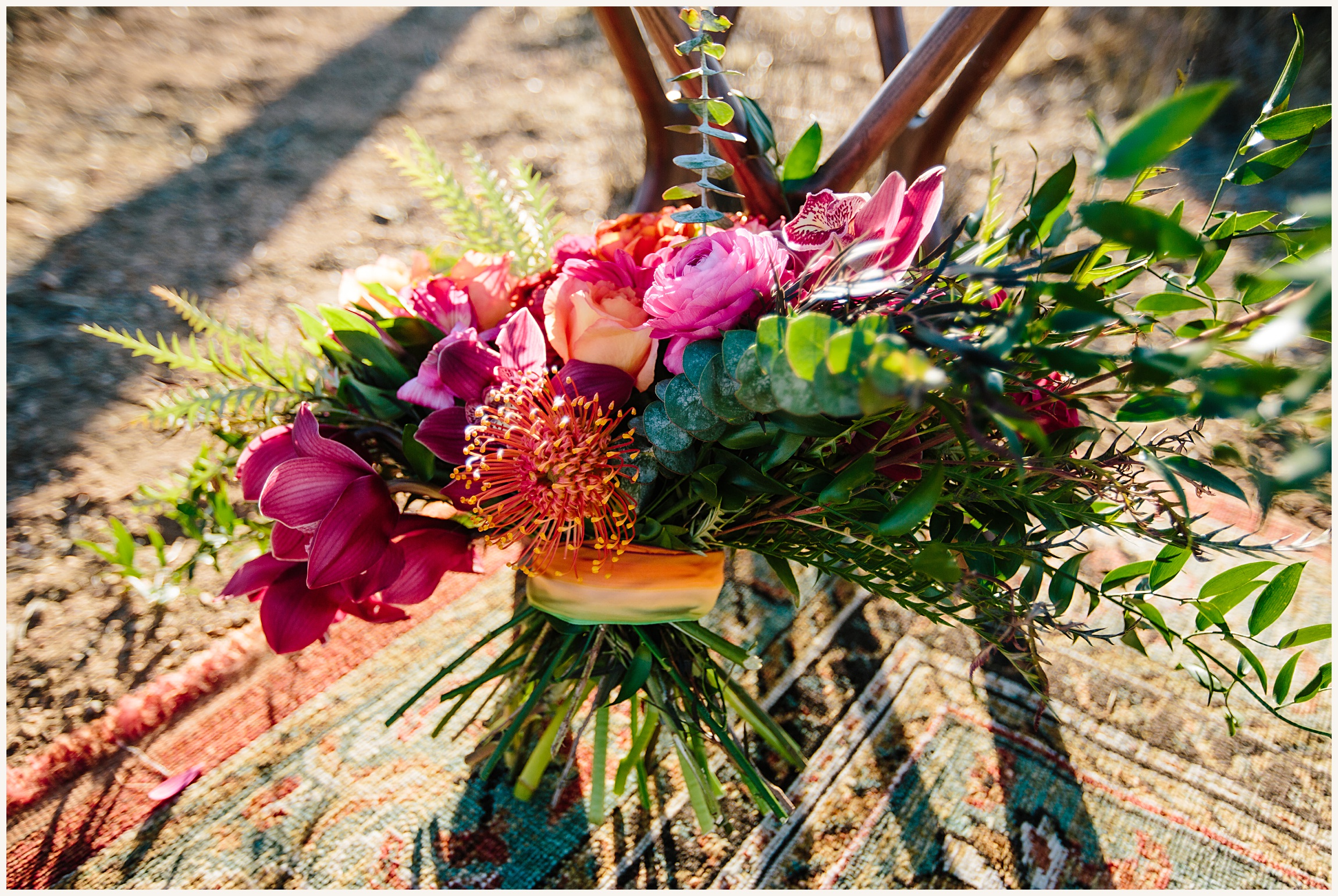 Photo of multicolored pink floral arrangement