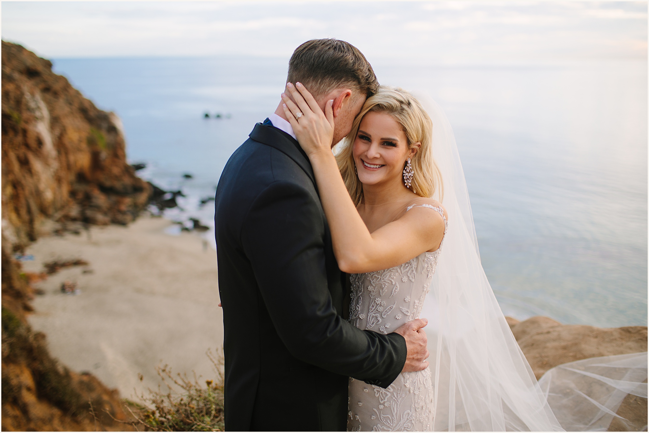 Amanda-and-Nate_0028 Cliffside Ocean View Session in Malibu with Colorful Sunset and Epic Clouds