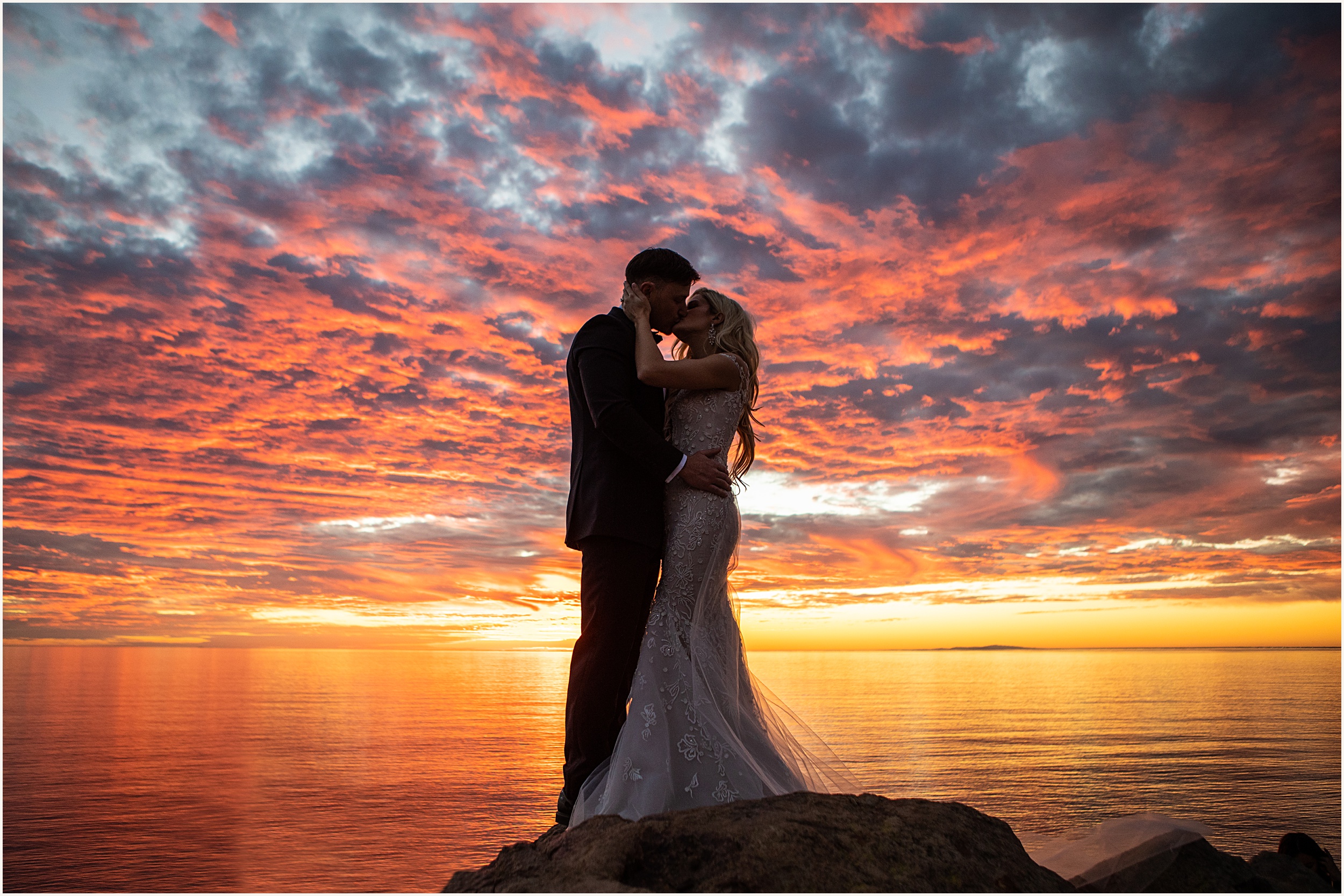 Amanda-and-Nate_0035 Cliffside Ocean View Session in Malibu with Colorful Sunset and Epic Clouds