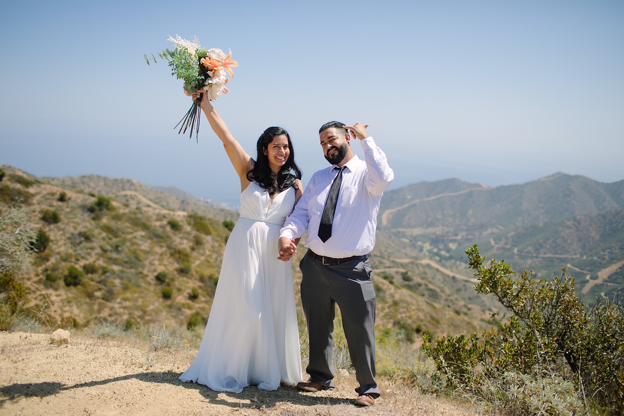 Araceley-and-Everest_0001 Epic Catalina Island Hiking Elopement on a Mountaintop￼