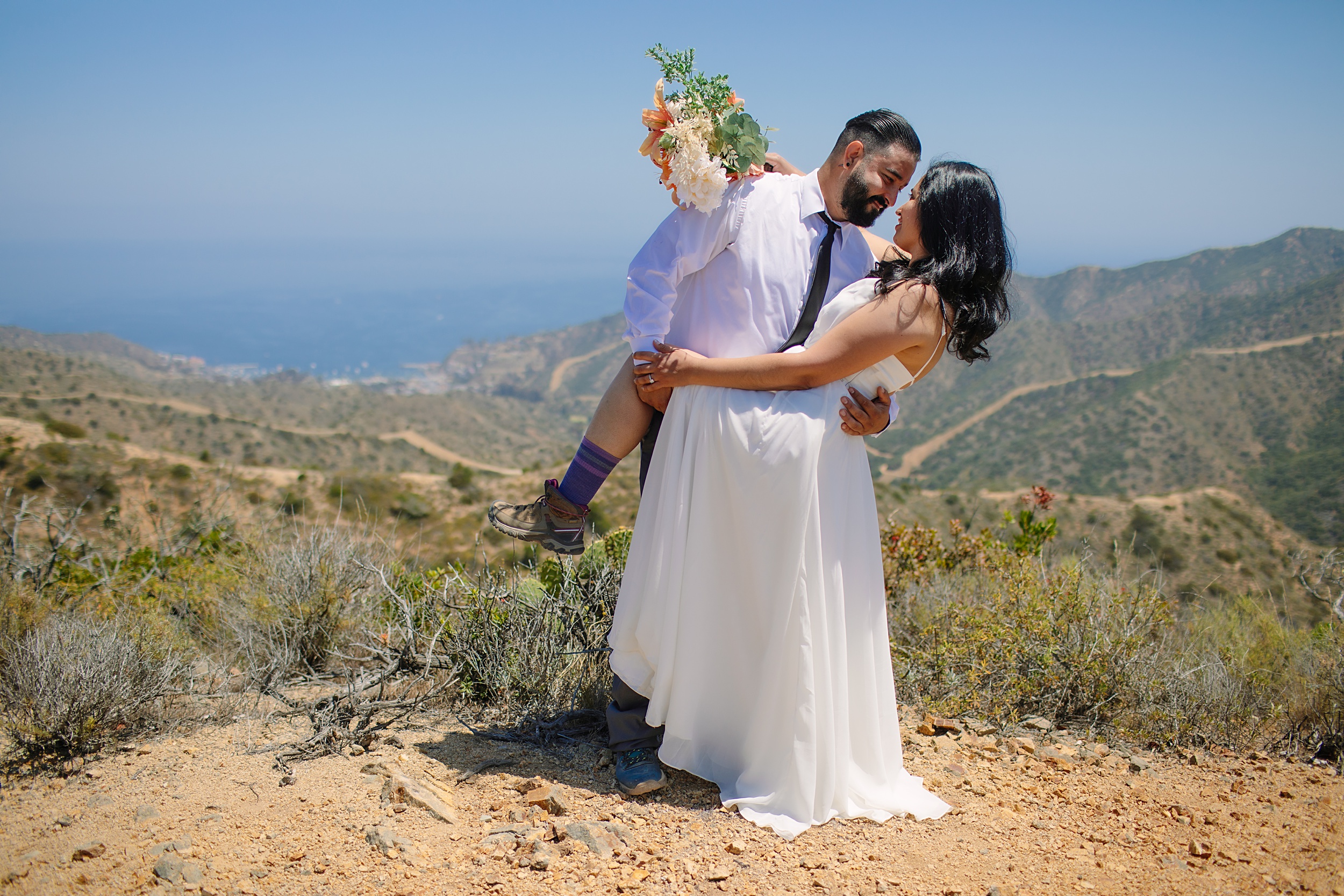 Araceley-and-Everest_0087 Epic Catalina Island Hiking Elopement on a Mountaintop￼