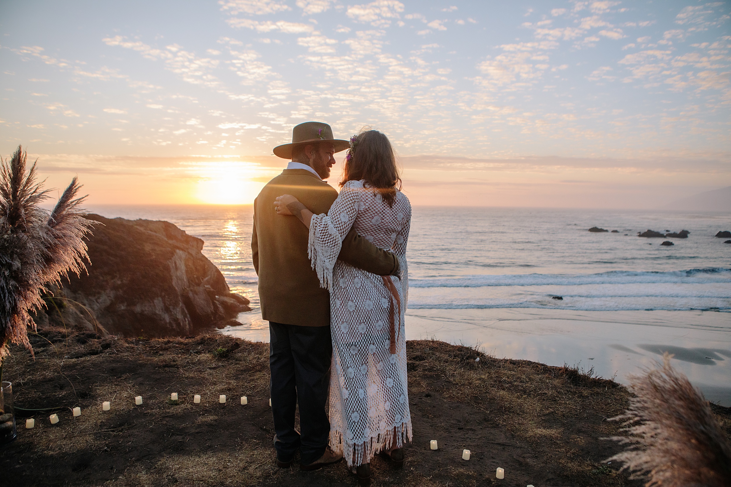 Philip-and-Victoria-71 Big Sur Sunset Wedding Ceremony with Rugged Cliffside and Ocean Views
