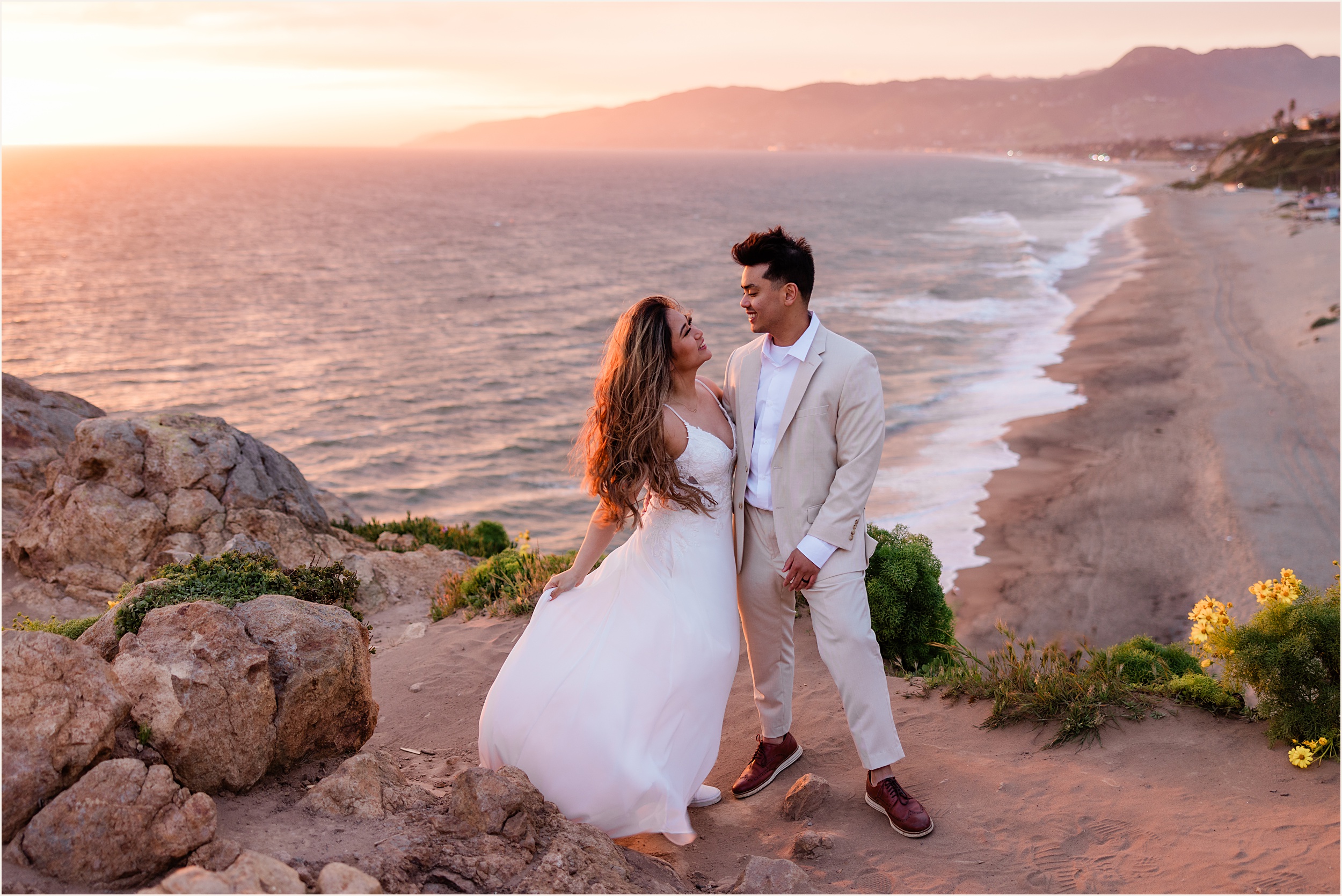 Malibu-Elopement_0030 Stephanie & Gabriel's Malibu Cliffside elopement // Best Elopement beaches in California with Ocean Views