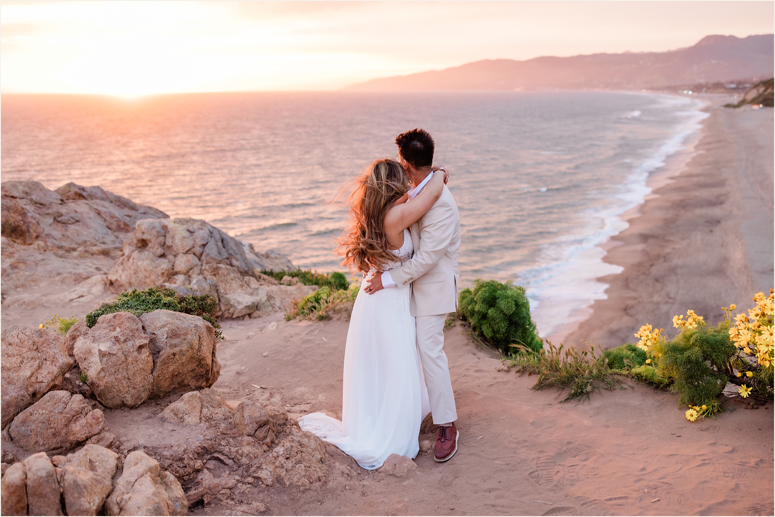 Malibu-Elopement_0036 Stephanie & Gabriel's Malibu Cliffside elopement // Best Elopement beaches in California with Ocean Views