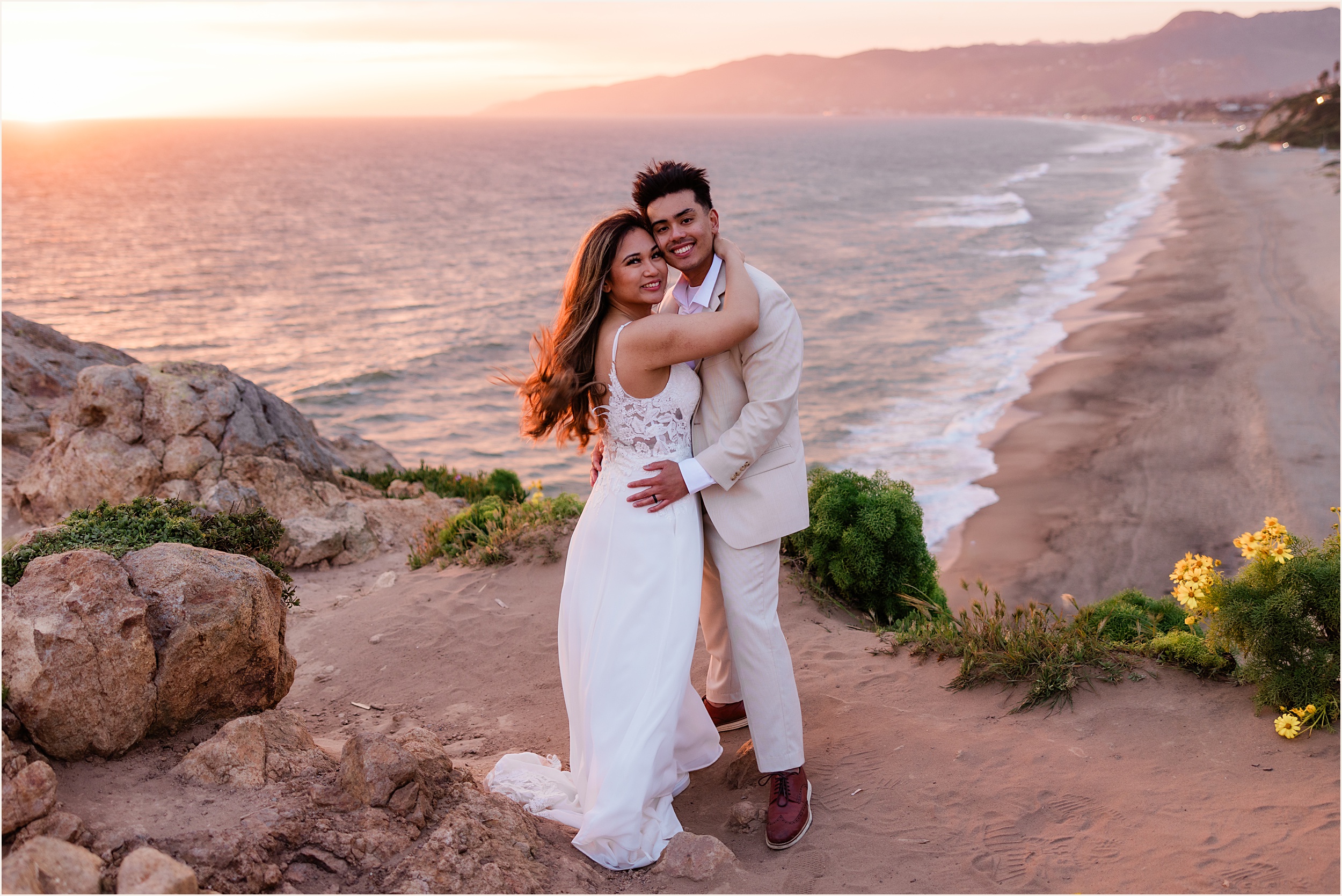 Malibu-Elopement_0036 Stephanie & Gabriel's Malibu Cliffside elopement // Best Elopement beaches in California with Ocean Views