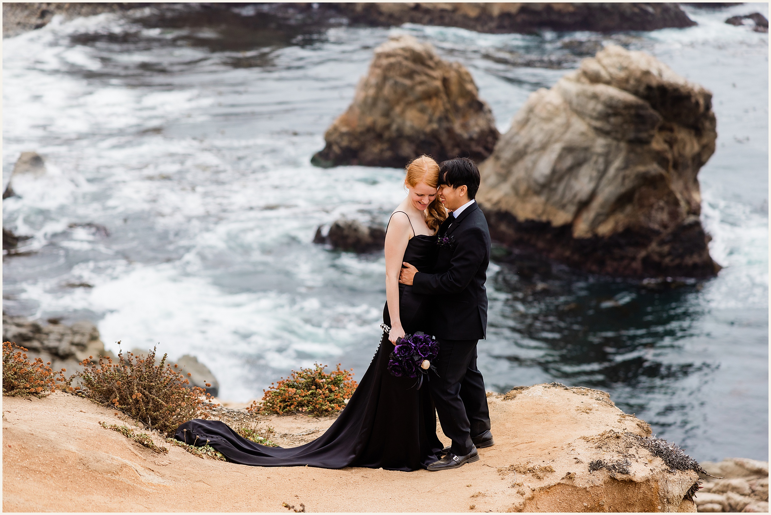 Big-Sur-Elopement_Shelby-and-King_0047 Moody and Elegant Big Sur Elopement in a Black Wedding Dress // Shelby & King