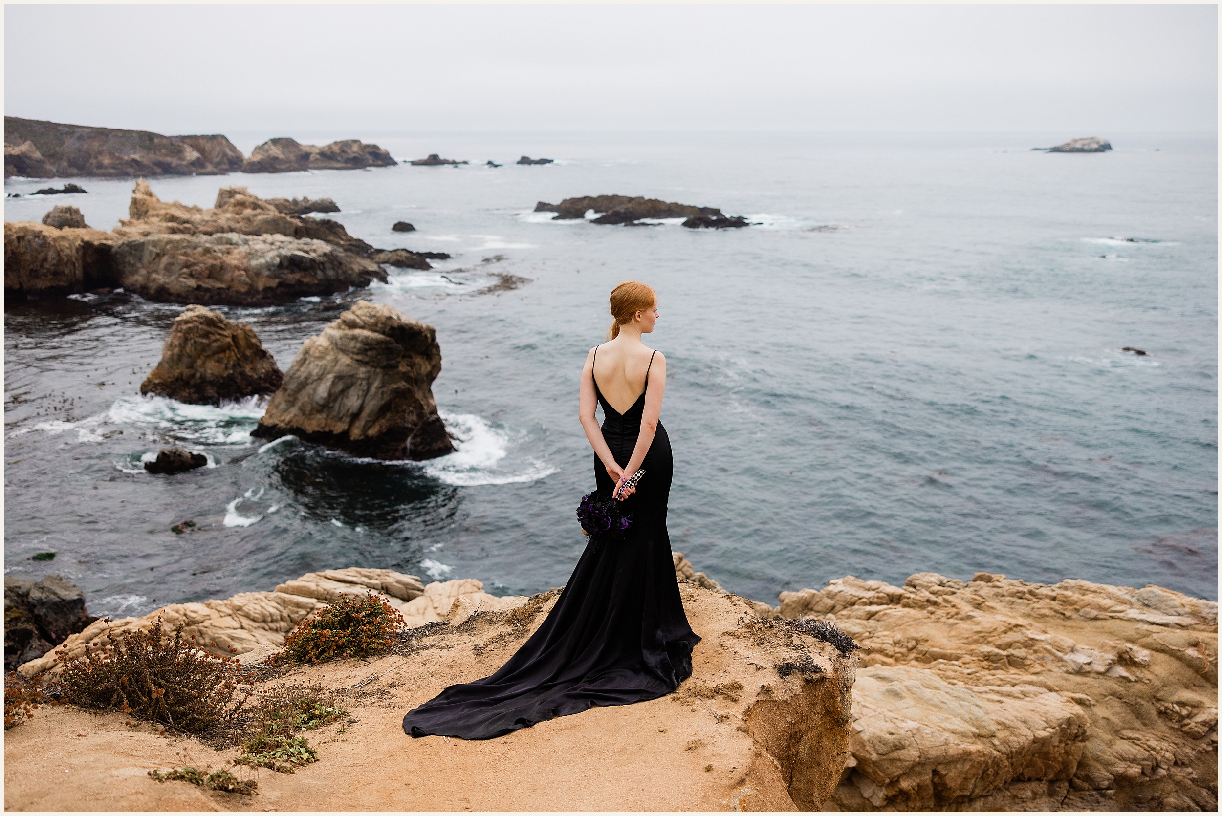 Big-Sur-Elopement_Shelby-and-King_0047 Moody and Elegant Big Sur Elopement in a Black Wedding Dress // Shelby & King