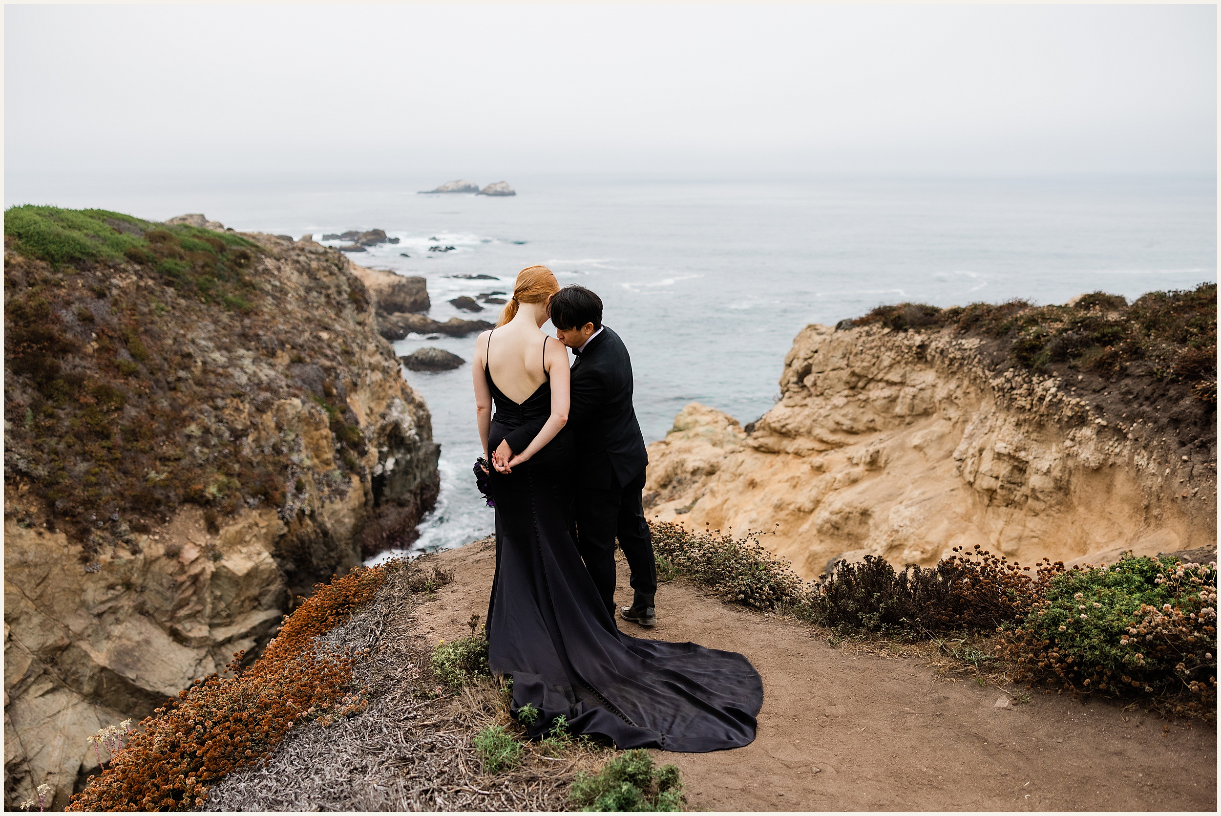 Big-Sur-Elopement_Shelby-and-King_0047 Moody and Elegant Big Sur Elopement in a Black Wedding Dress // Shelby & King