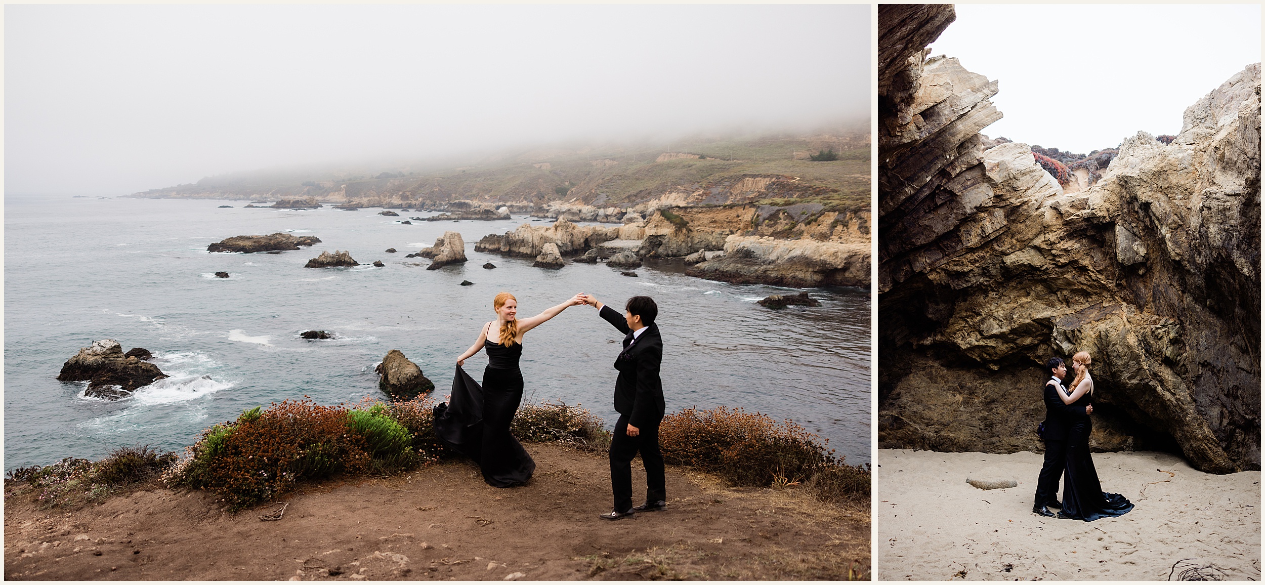 Big-Sur-Elopement_Shelby-and-King_0047 Moody and Elegant Big Sur Elopement in a Black Wedding Dress // Shelby & King