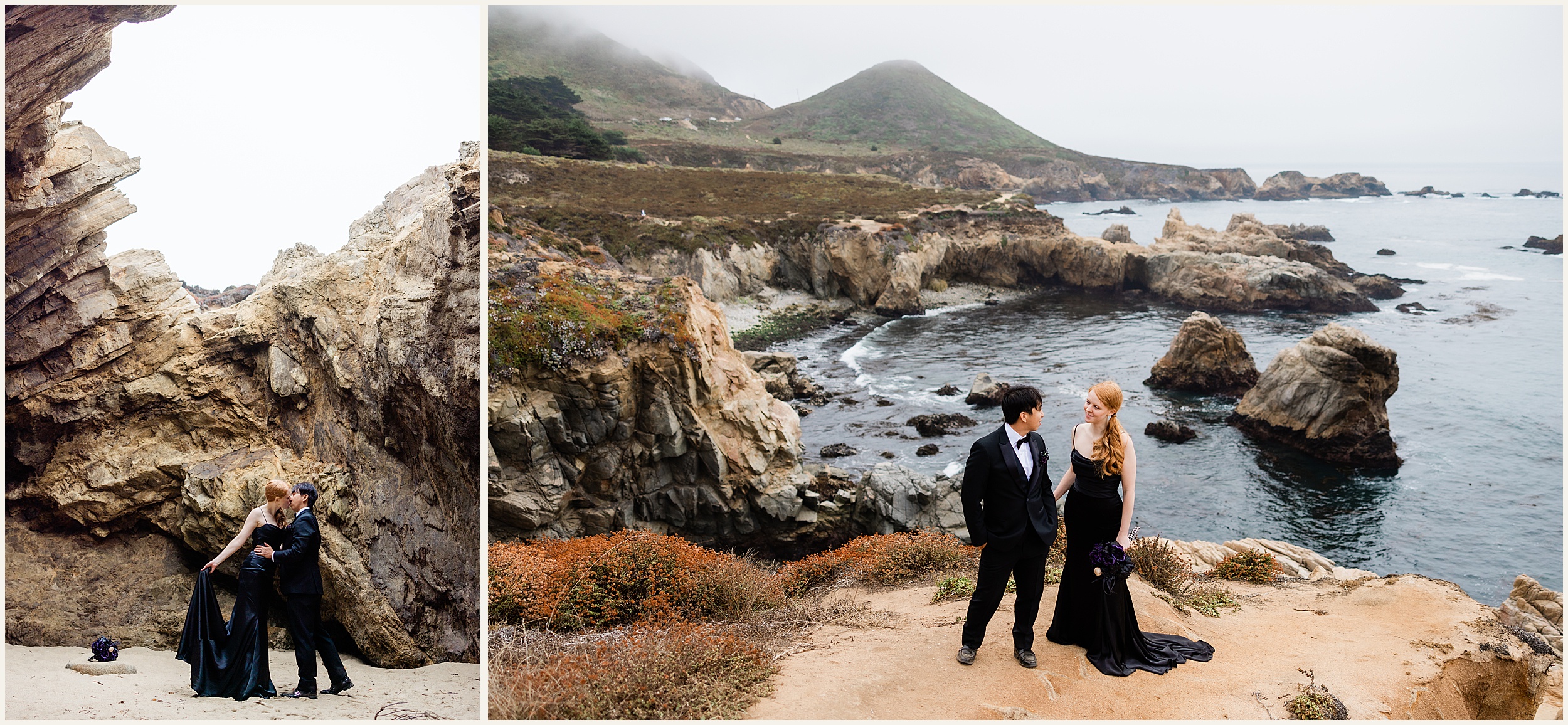 Big-Sur-Elopement_Shelby-and-King_0047 Moody and Elegant Big Sur Elopement in a Black Wedding Dress // Shelby & King