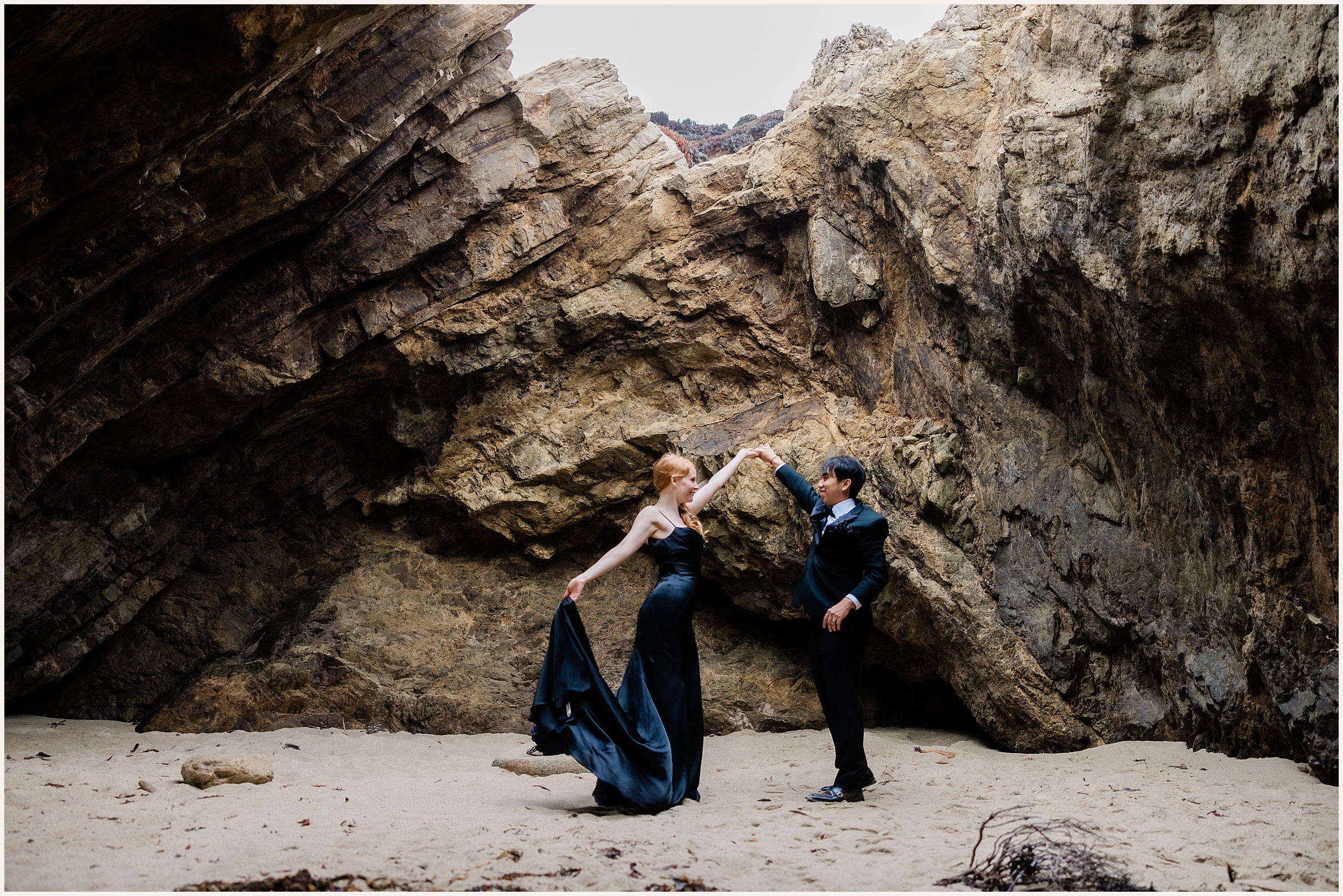 Big-Sur-Elopement_Shelby-and-King_0047 Moody and Elegant Big Sur Elopement in a Black Wedding Dress // Shelby & King