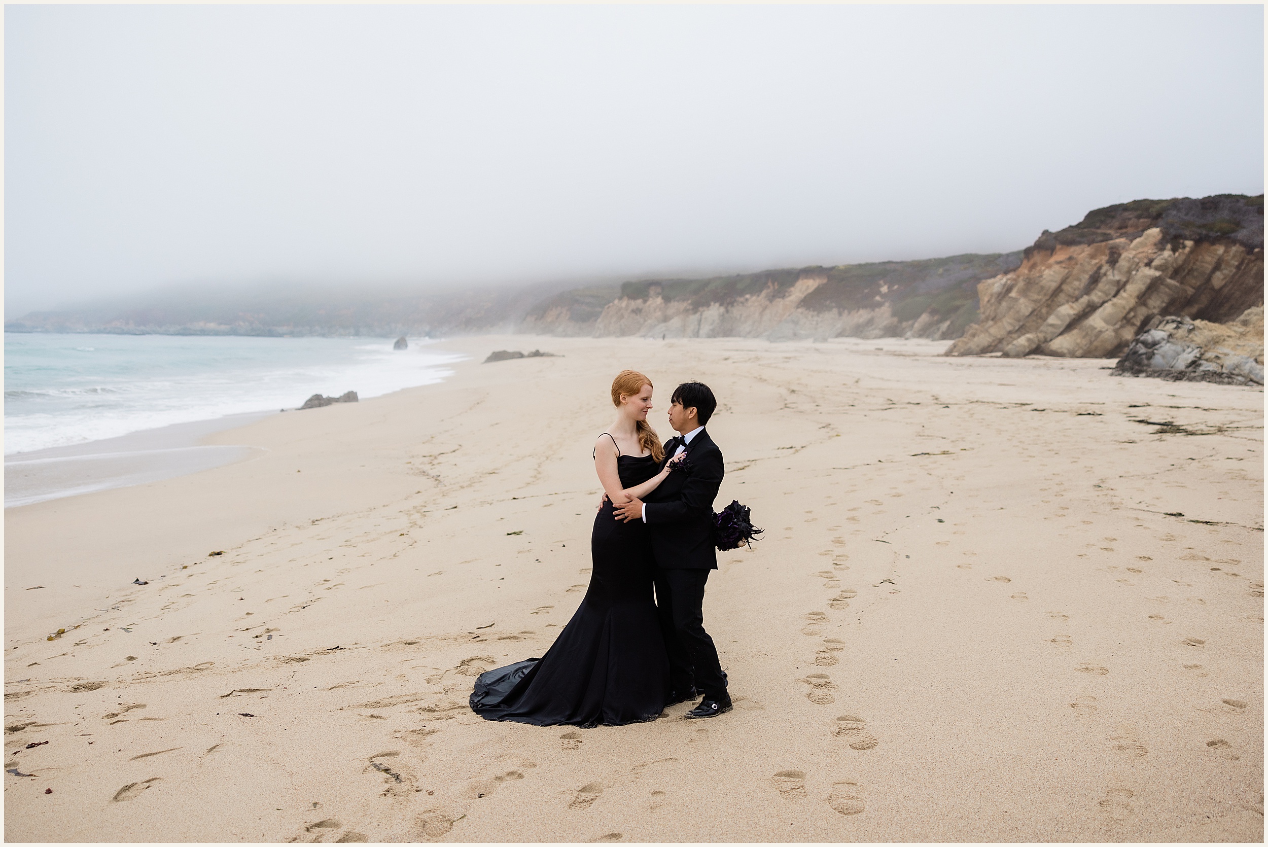 Big-Sur-Elopement_Shelby-and-King_0047 Moody and Elegant Big Sur Elopement in a Black Wedding Dress // Shelby & King