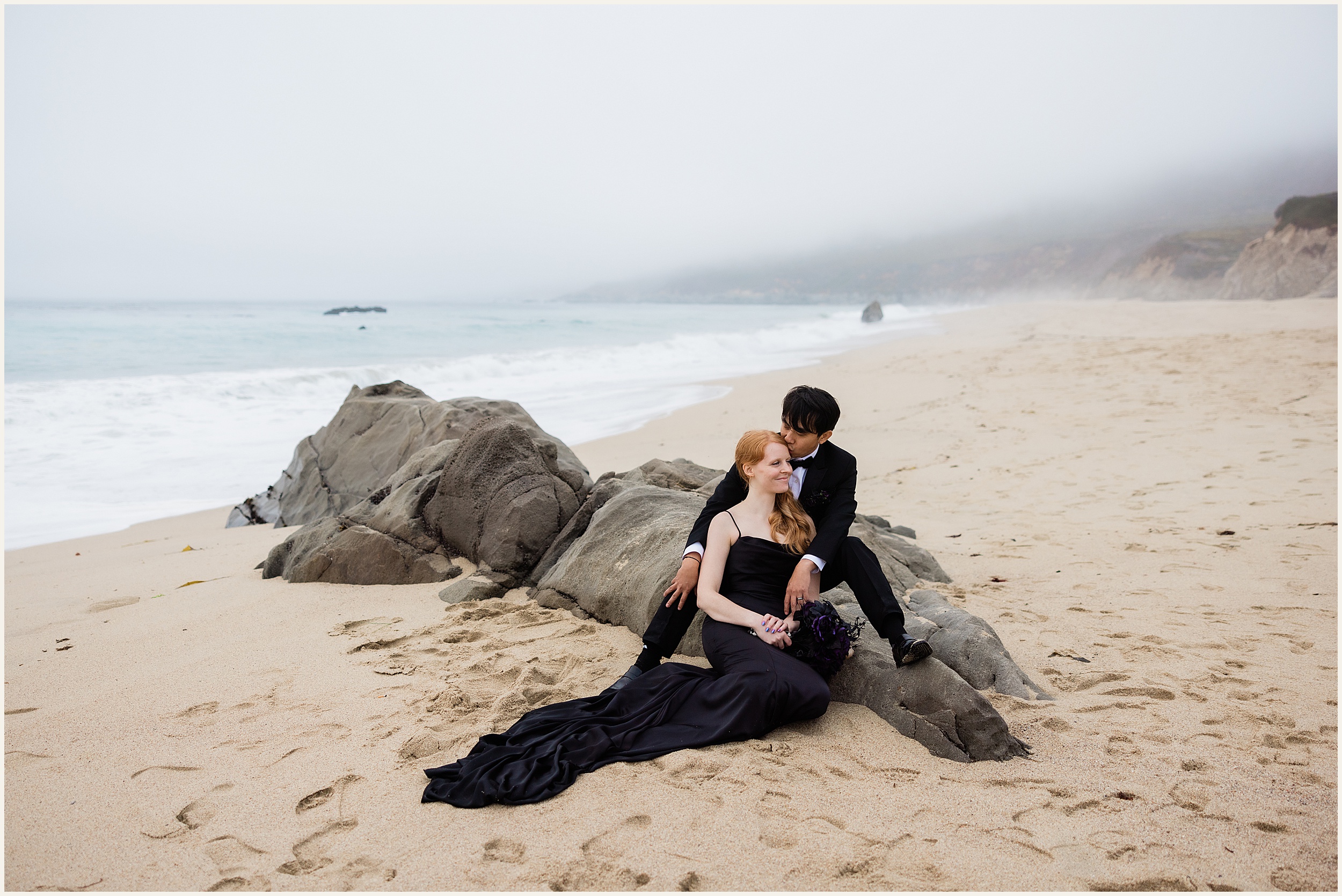 Big-Sur-Elopement_Shelby-and-King_0047 Moody and Elegant Big Sur Elopement in a Black Wedding Dress // Shelby & King