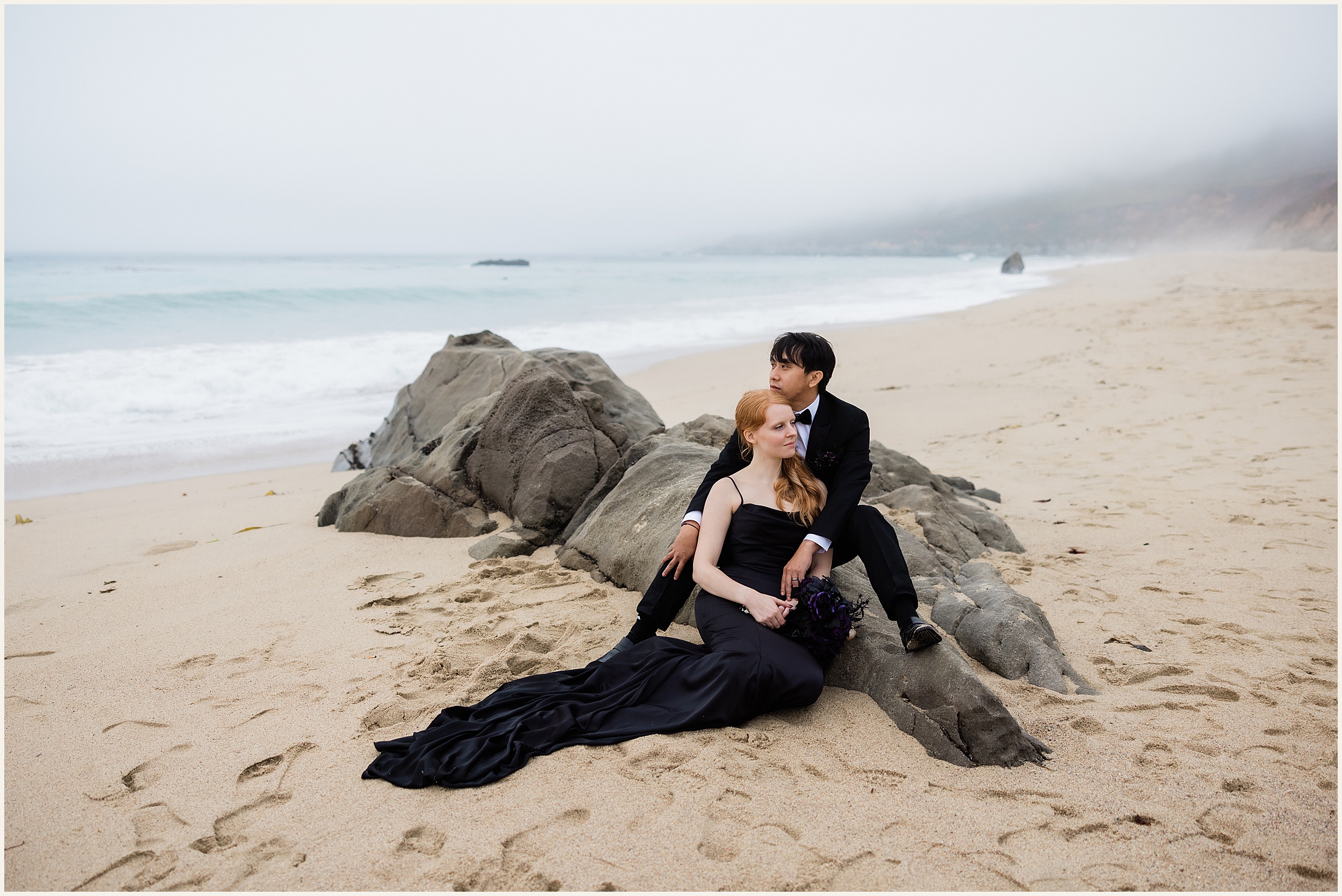 Big-Sur-Elopement_Shelby-and-King_0047 Moody and Elegant Big Sur Elopement in a Black Wedding Dress // Shelby & King